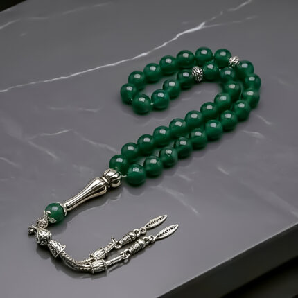 Yeşil Akik Doğal Taş Tesbih